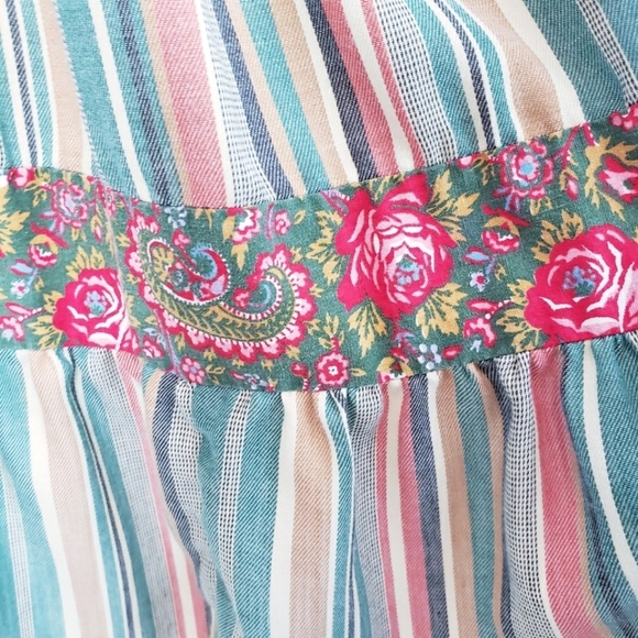 *Last Chance* Vintage Smocked Tiered Floral Midi Dress Boho Cottagecore - Picture 14 of 16